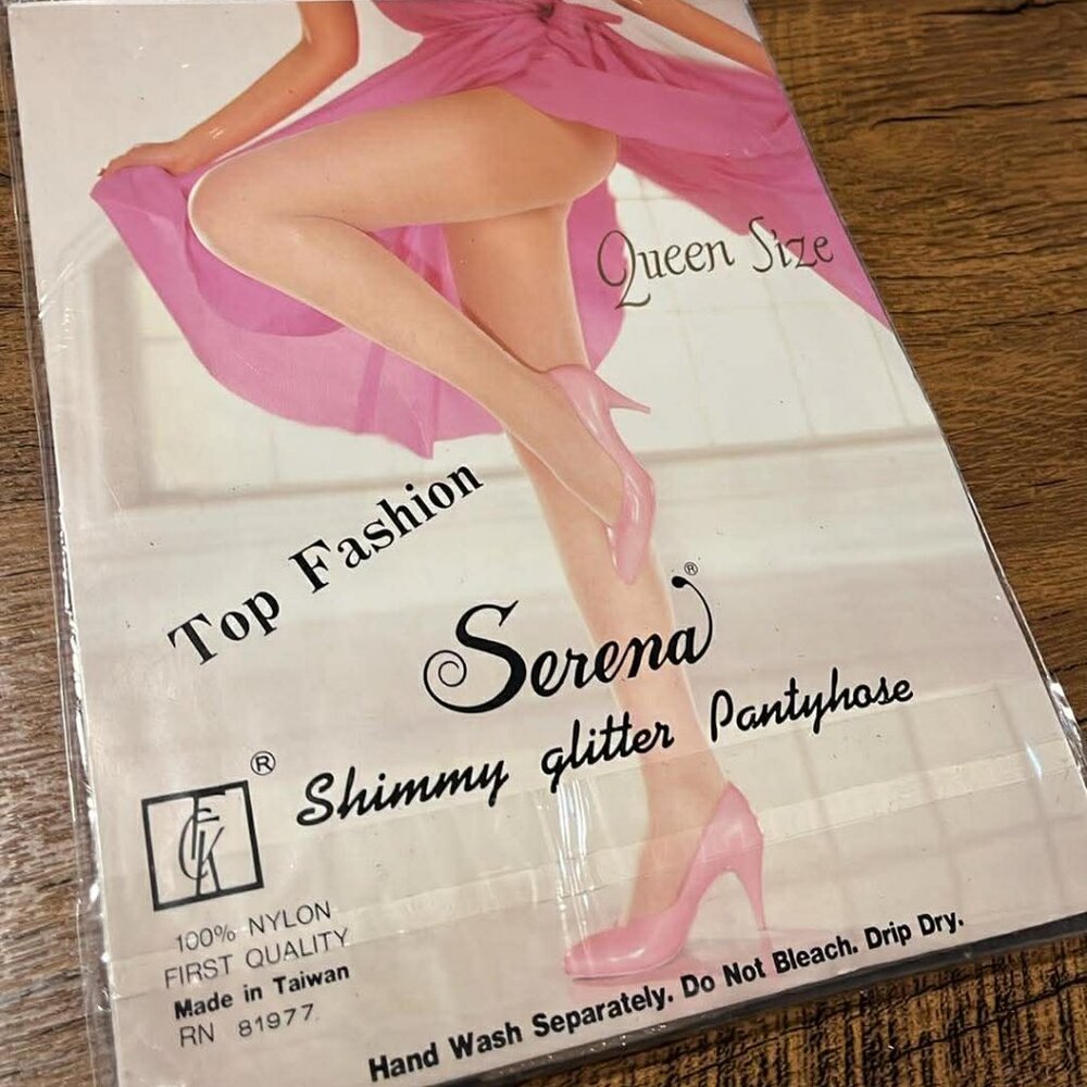 VINTAGE Serena Shimmy Glitter Pantyhose - Queen Size